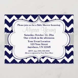 Invitation grise de Chevron de marine