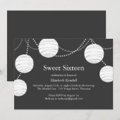 Invitation grise du bonbon 16 à lanterne de partie (Devant / Derrière)