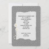 Invitation grise et à pois pour fête d'anniversair (Devant)