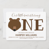 Invitation Grizzly Oear One Animal 1er Anniversaire (Devant)