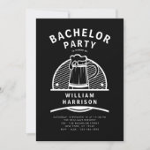 Invitation Groom Bachelor Party Black and White Brasserie Tou (Devant)