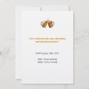 Invitation Groom Shower - Thème Bière Artisanale