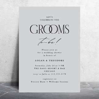 Invitation Grooms Wedding shower de typographie moderne