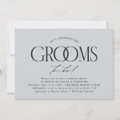 Invitation Grooms Wedding shower Typographie moderne (Devant)