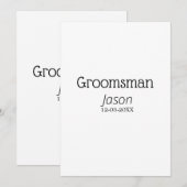Invitation groomsman bachelorette party ajouter nom moderne s (Devant / Derrière)
