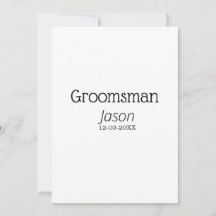 Invitation groomsman bachelorette party ajouter nom moderne s