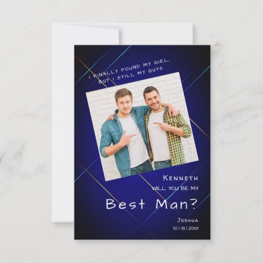 Invitation Groomsman Best Man Proposal on Dark Background (Devant)