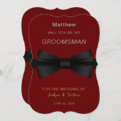Invitation Groomsman Bowtie élégant (Devant / Derrière)