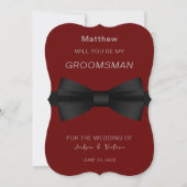 Invitation Groomsman Bowtie élégant (Devant)