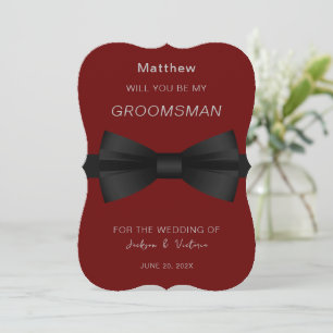 Invitation Groomsman Bowtie élégant