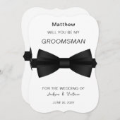 Invitation Groomsman Bowtie élégant (Devant / Derrière)