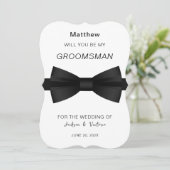 Invitation Groomsman Bowtie élégant (Debout devant)