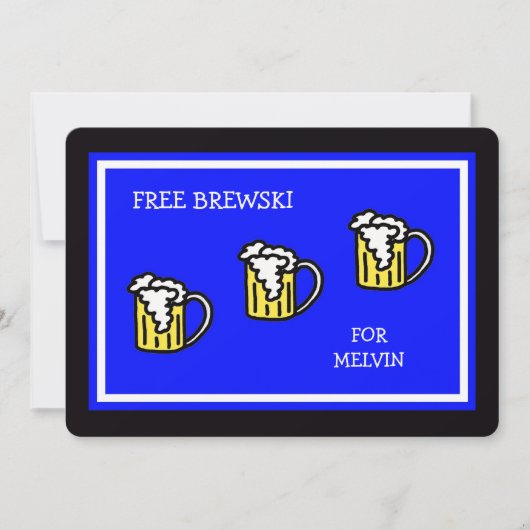 Invitation Groomsmen Blue avec Brewski (Devant)