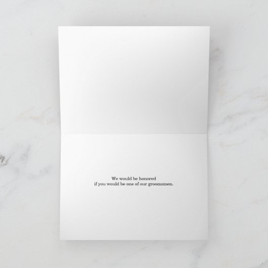 Invitation Groomsmen Request Tuxedo avec Cravate bleue (Intérieur)