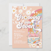 Invitation Grooto into SEVEN Daisy Rainbow 7e anniversaire (Devant)