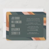 Invitation Groovy 70s Terre Boho Abstrait Rayures Mariage Dan (Devant)