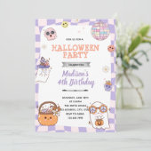 Invitation groovy à une fête d'Halloween (Debout devant)