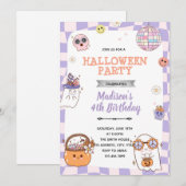 Invitation groovy à une fête d'Halloween (Devant / Derrière)