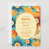Invitation Groovy Boho Rétro Fleurs Mariage Shower (Devant)