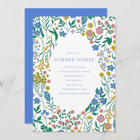 Invitation Groovy Boho Wildflower Whimsy Summer Soiree (Devant / Derrière)
