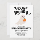 Invitation Groovy Ghost Faisons-nous une Halloween effrayante (Devant)