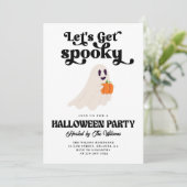 Invitation Groovy Ghost Faisons-nous une Halloween effrayante (Debout devant)