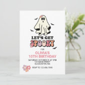 Invitation groovy Ghost rétro Halloween Anniversaire (Debout devant)