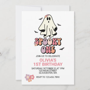 Invitation Groovy Ghost Spooky One Anniversaire d'Halloween
