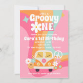 Invitation Groovy One 1er Anniversaire (Devant)