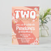 Invitation groovy pour les deux ans d'anniversaire (Debout devant)