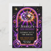 Invitation Groovy Purple Disco Ghost pour un Sweet (Devant)