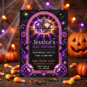 Invitation Groovy Purple Disco Ghost pour un Sweet