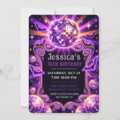 Invitation Groovy Purple Disco Pumpkin pour un Swe (Devant)