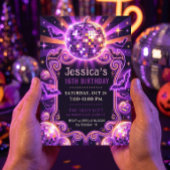 Invitation Groovy Purple Disco Pumpkin pour un Swe