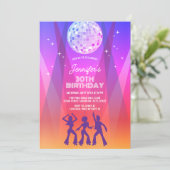 Invitation Groovy Retro 70s 80s Disco 30th Birthday Party (Debout devant)