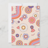 Invitation Groovy rétro aquarelle bonjour baby shower (Dos)