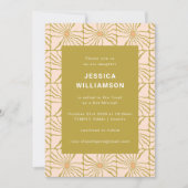 Invitation Groovy Retro Chartreuse Botanique Bat Mitzvah (Devant)