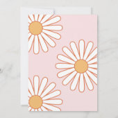 Invitation Groovy Retro Daisy Boho Orange Pink Birthday (Dos)