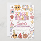 Invitation Groovy Splish Splash Beach Bash Anniversaire (Devant)