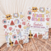 Invitation Groovy Splish Splash Beach Bash Anniversaire