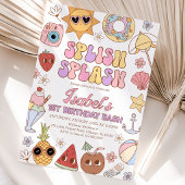 Invitation Groovy Splish Splash Beach Bash Anniversaire