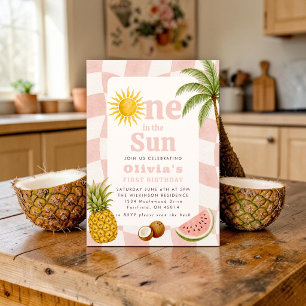 Invitation Groovy Sun & Tropiques Première Fête d'Anniversair