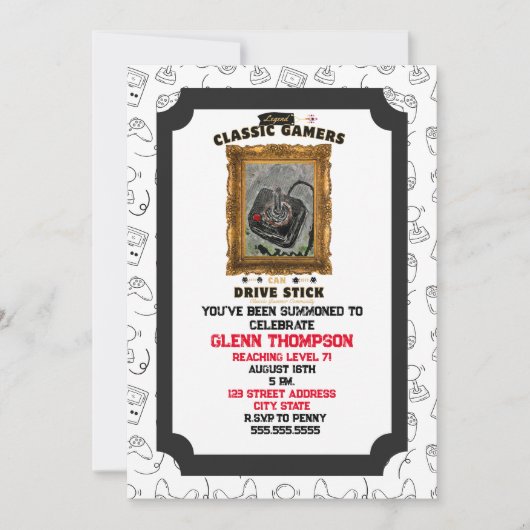 Invitation Groovy Vision des Joueurs Classiques (Devant)