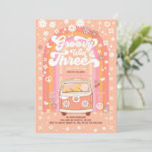 Invitation Groovy Wild et Three Van Bus 3e anniversaire (Debout devant)