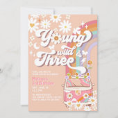 Invitation Groovy Young Wild et Trois 3e Anniversaire (Devant)
