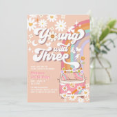 Invitation Groovy Young Wild et Trois 3e Anniversaire (Debout devant)