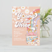 Invitation Groovy Young Wild et Trois 3e Anniversaire (Debout devant)