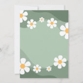 Invitation GroovySage Green Retro Boho Daisy Baby shower (Dos)