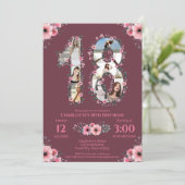 Invitation Gros 18e anniversaire fille photo Collage Fleur ro (Debout devant)