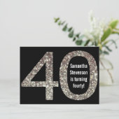 Invitation Gros 4-0 Parties scintillant d'anniversaire-Look 4 (Debout devant)